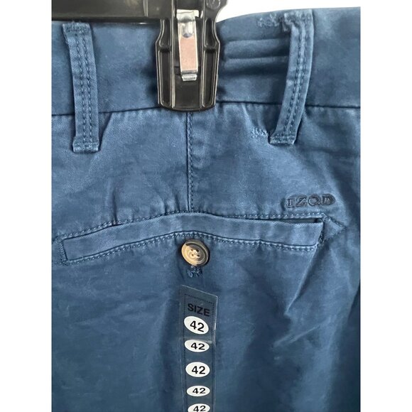 Izod Saltwater Men's 7'' Twill Stretch Shorts Size 42 Navy Blue Chino Summer - Picture 4 of 10